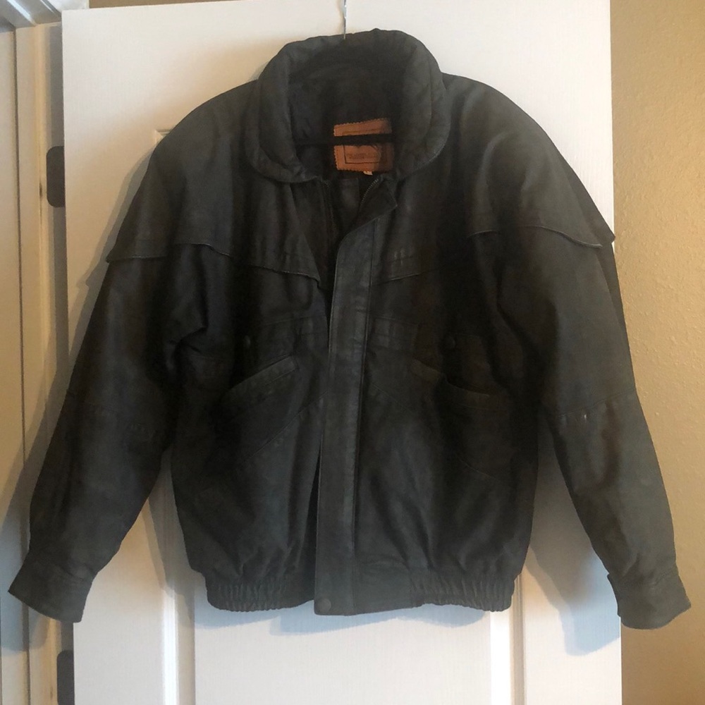 Fine leather bomber with unique detailing